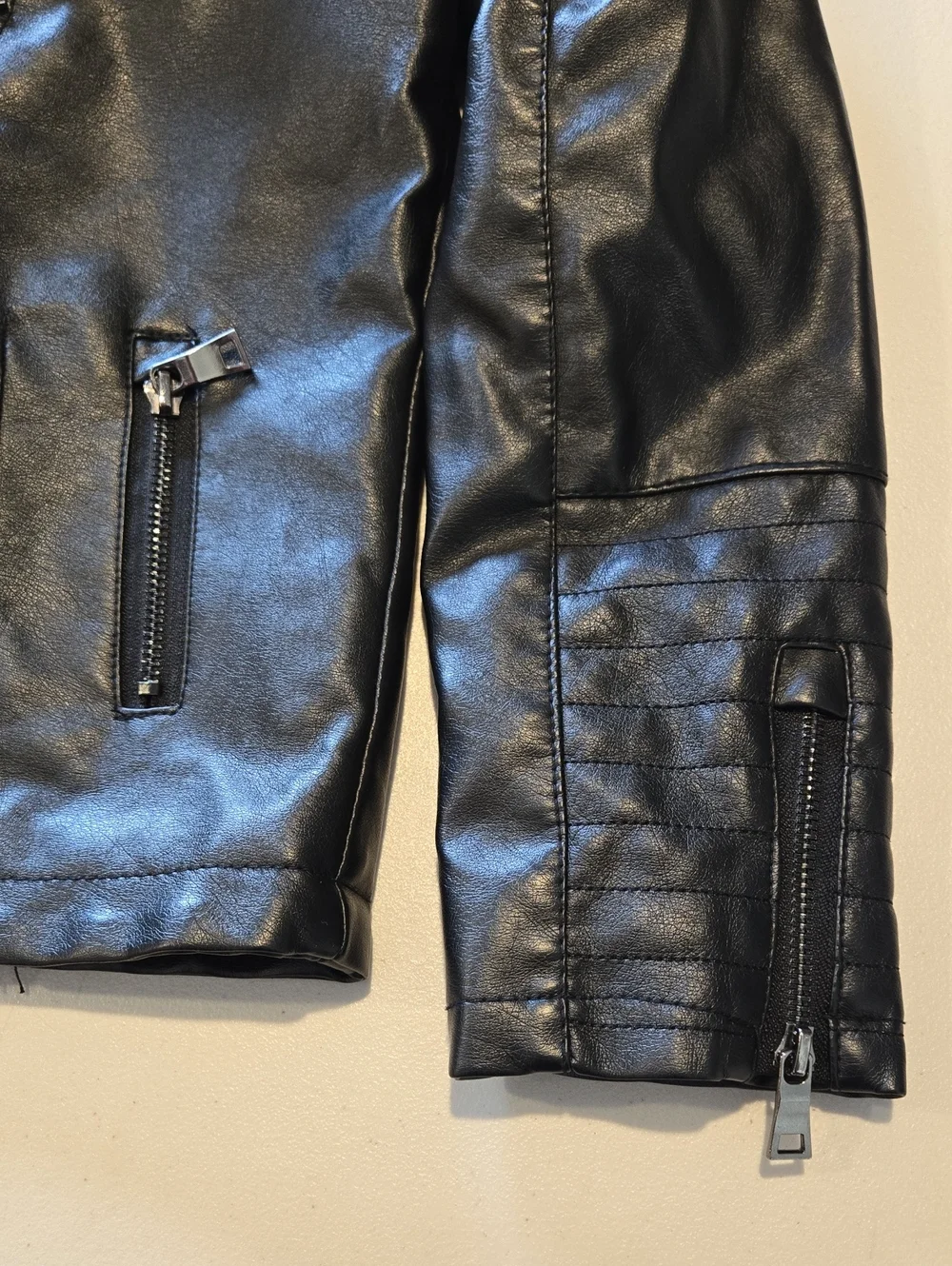 Black Faux Leather Moto Jacket